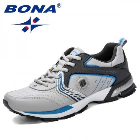 BONA-남성용 러닝화, 가벼운 통기성 가죽 골프 트레