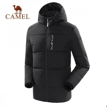 낙타 커플 야외 다운 재킷 가을 겨울 후드 중간 길이