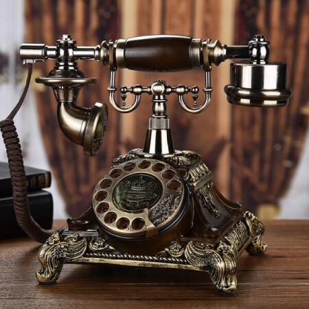 옛날전화기 다이얼식 전자벨 인테리어소품 빈티지 골동품 레트로 엔틱