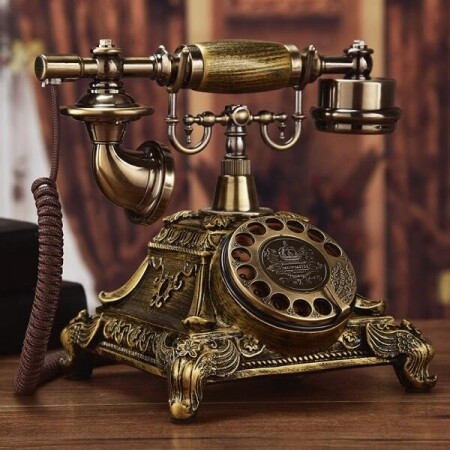 옛날전화기 다이얼식 전자벨 인테리어소품 빈티지 골동품 레트로 엔틱