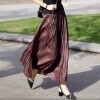 소소한 Pleated A-Line High Waist Midi Skirt