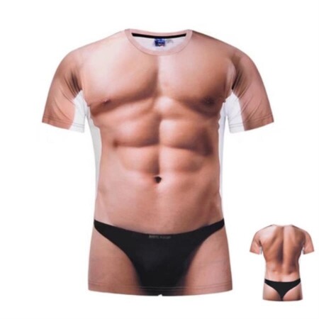 3D 고탄력 면 스판 라운드 V넥 남자 반팔 머슬핏 티셔츠 슬림핏 헬스복 쫄티 근육몸 몸짱 티셔츠 카라티
