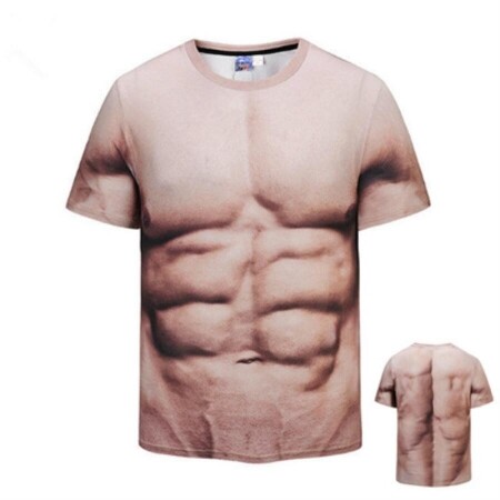 3D 고탄력 면 스판 라운드 V넥 남자 반팔 머슬핏 티셔츠 슬림핏 헬스복 쫄티 근육몸 몸짱 티셔츠 카라티