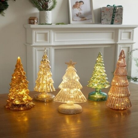5종 미니 탁상 LED 무드등 북유럽 크리스마스 장식 데코 소품 전구 미니 트리 나무 장식용품 인테리어