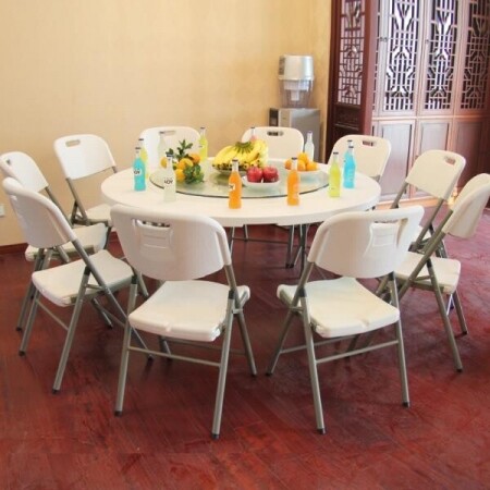 원형 행사 전시 축제 웨딩 파티 세미나 테이블 접이식 탁상 야외 캠핑 다용도 테이블 식탁